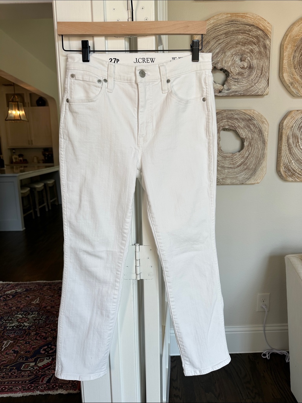 J. Crew Women's White Straight-Leg Denim Jeans